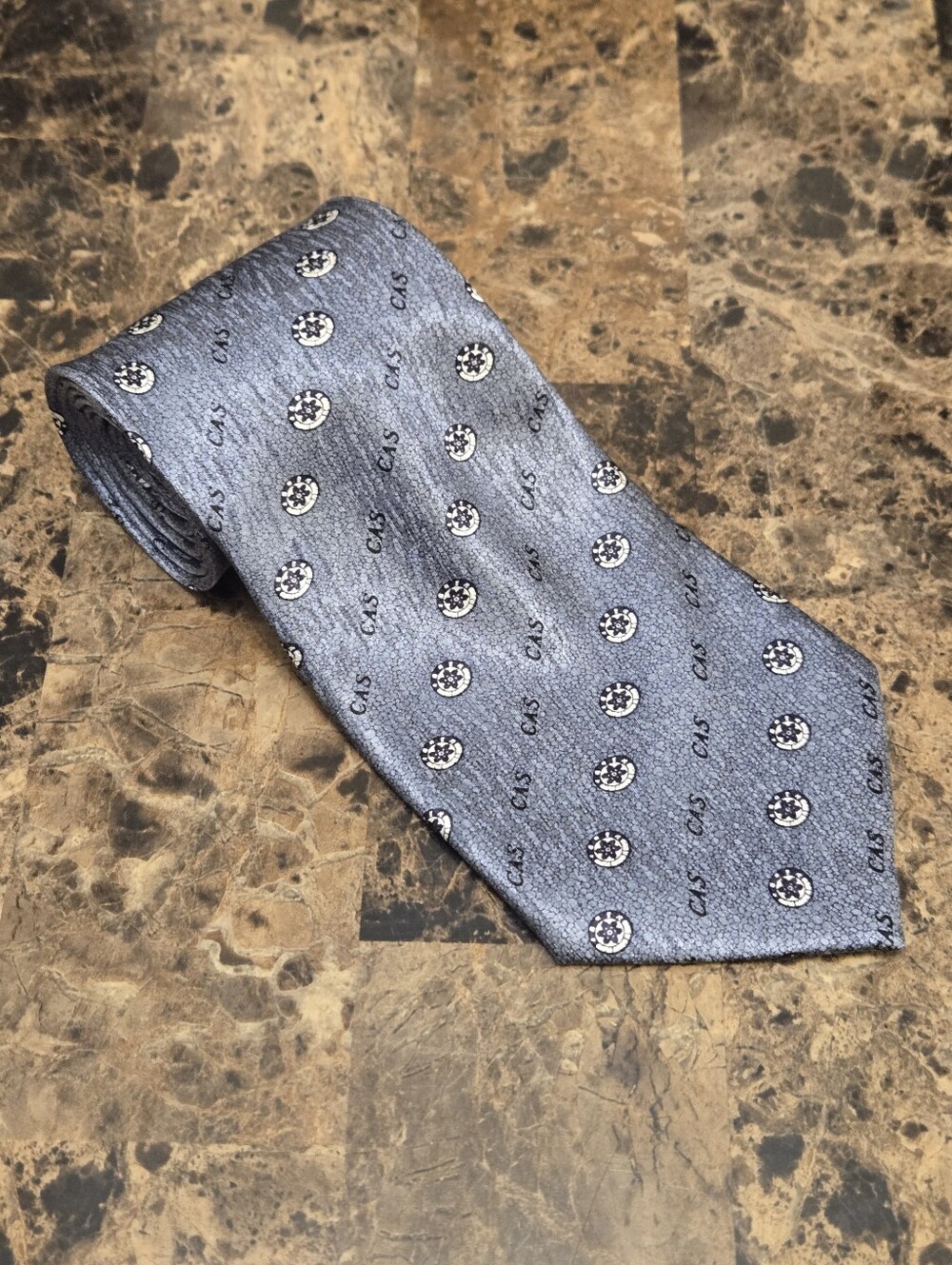 Chinese Academy Of Sciences - Silk Tie With "CAS" And Logo Pattern